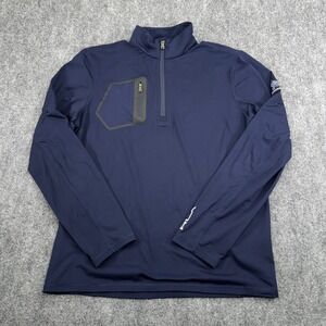 RLX Ralph Lauren Pullover Men Medium Blue Camelback Long Sleeve Performance Golf